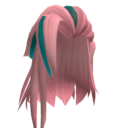 Two-Tone Long Hair w/ swirly Bangs  Pink & Green