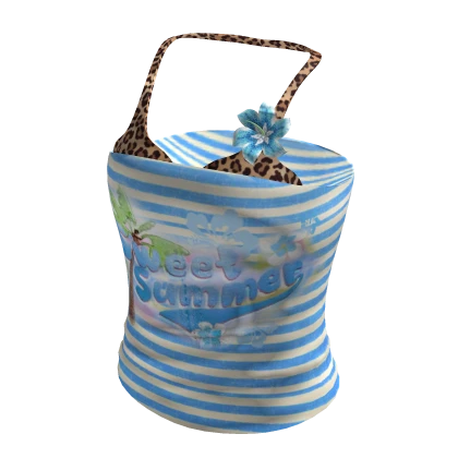 Tropical Sweet Summer Gyaru Tube Top in Blue