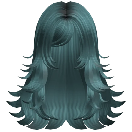 ♡ ethereal choppy layered hair (dark teal)