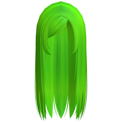 ☆ y2k straight gyaru emo side part lime green