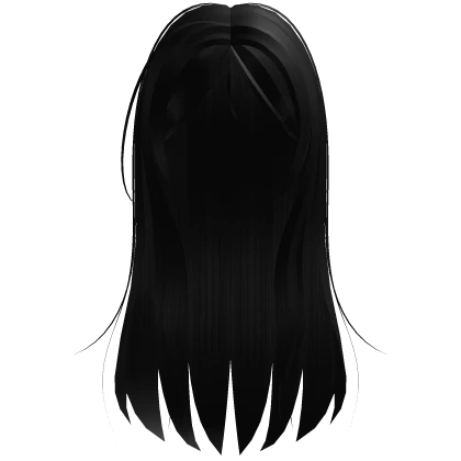 ୨୧ wispy sleepy anime girl long hair - black