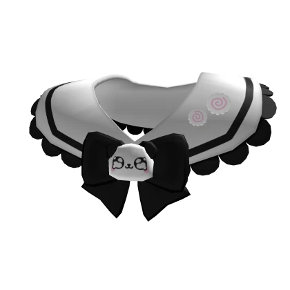 [3.0] cute preppy kawaii black&white panda collar