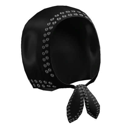 High-Fashion Black Studded Headscarf