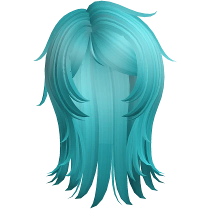 ☆ emo wolf cut cute wispy hair ocean blue