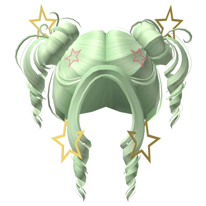 green starry cute girl hair w yellow stars
