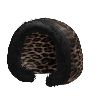 cheetah print fur winter hood