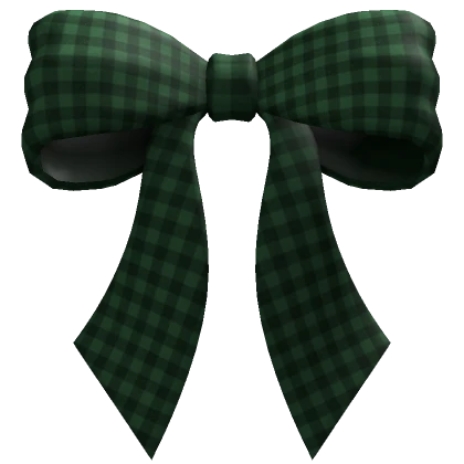 Green Gingham Hair Bow