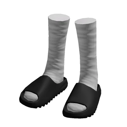 Black Ye Slides W/Socks