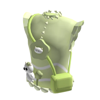 cute green ruffled kitty top w/ bag