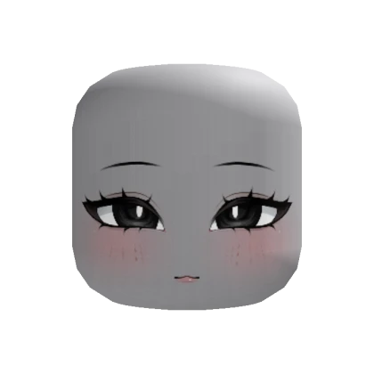 shy happy anime chibi face (recolorable)