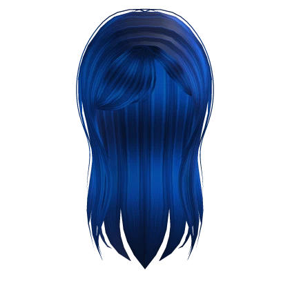 Cute Blue long Hair Y2K