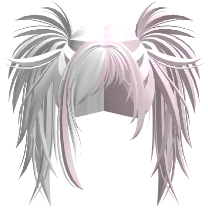 🤍 gyaru v-kei messy pigtails split white pink