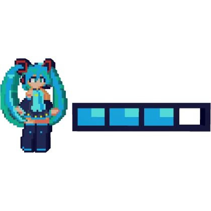 Hatsune miku health bar blue shirt