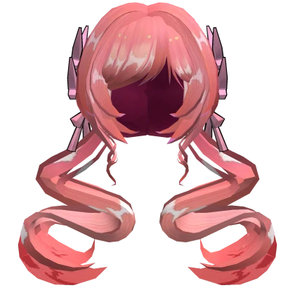 Anhiro Candy Swirl Twintails Hair - Pink Salmon