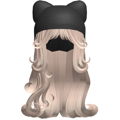 kawaii long hair w/ cat beanie (blonde)