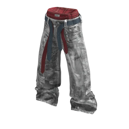 💜 Layered Grunge Denim jeans_White