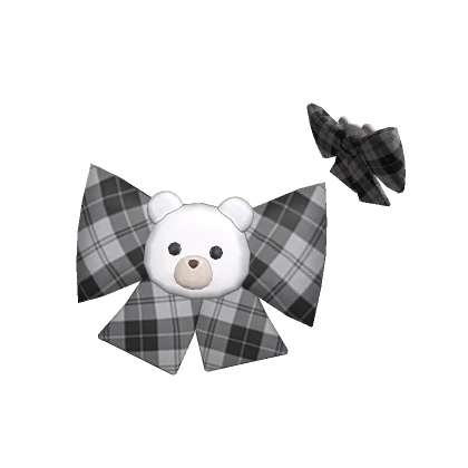 lux black checkered bear bow