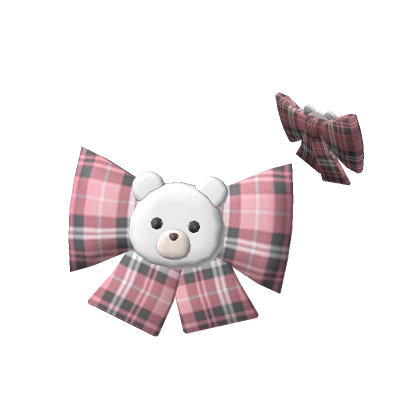 lux Pink checkered bear bow