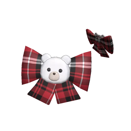 lux Red checkered bear bow