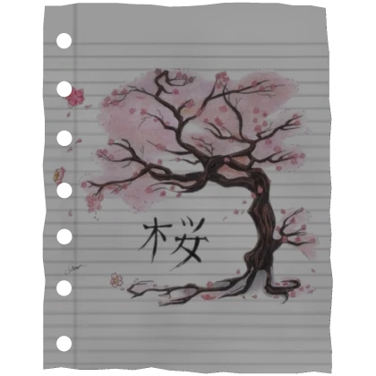 sakura trees note page 