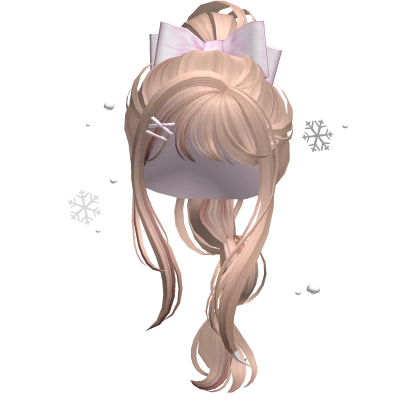 Brown Pink Snowy Bubble Braids w/ Hairclips