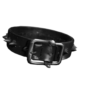 black spiky studded belt on face