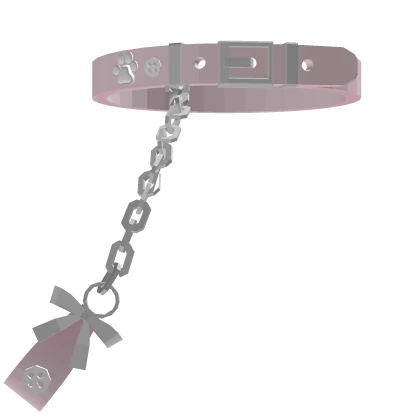 cute buttoned pet collar w leash pink