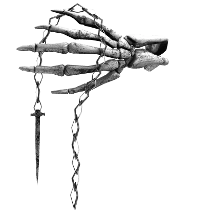 Skeleton Face Grip With Dagger White