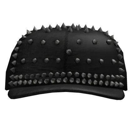 Black Emo Spiked Leather Cap