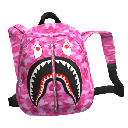 Backpack Pink BAPE Shark Face One Strap Y2K 1.0