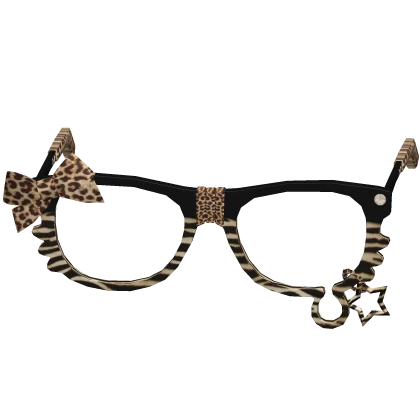 Leopard Gyaru Fur Cat Glasses
