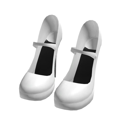 ☆ White Stiletto Mary Jane Heels (Syaa ver.)