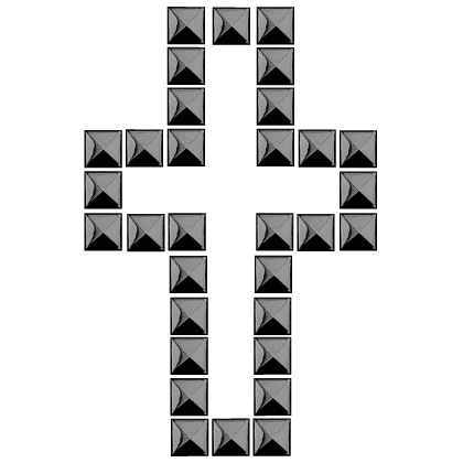 emo grunge goth cross studded hair sticker 