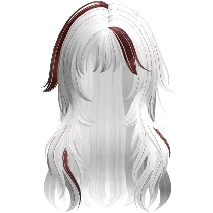 ♡ White n Red messy cute scene anime girl hair