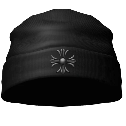 Black Chrome Cross Beanie