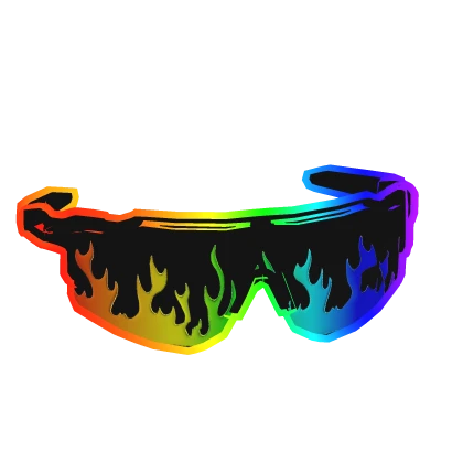 rainbow flaming cartoony tactical sunglasses