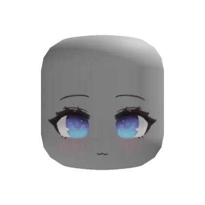 Chibi Anime Cute Cat Face (Blue)