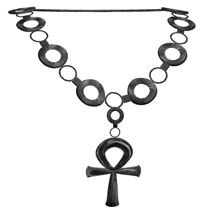 Vintage Egypt Ankh Symbol Necklace in Black