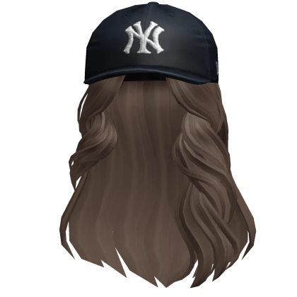 Official New York Yankees MLB Cap Brown Wavy Hair