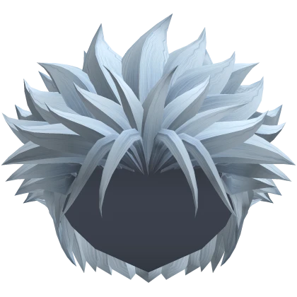 Silver Blue Messy Dragon Hunter Hair