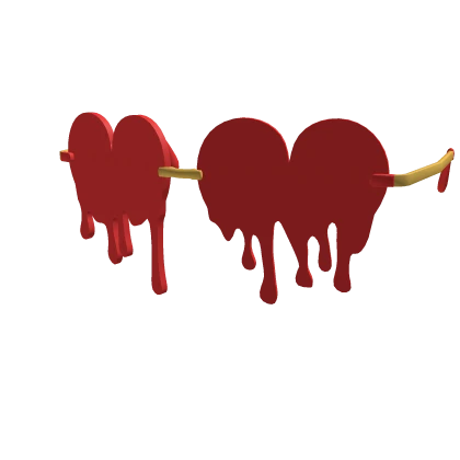Red Dripping Heart Glasses