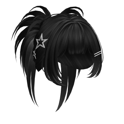 Y2K Fluffy Layered Spikey Bun (Black V1)
