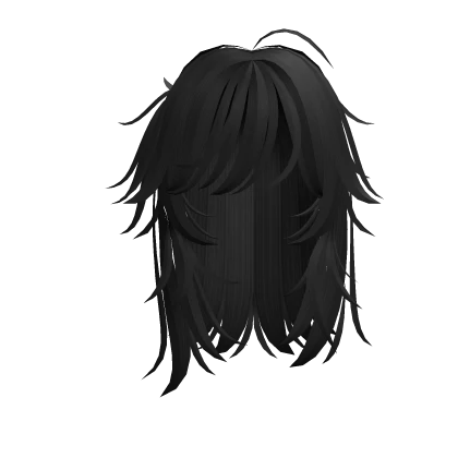 cute y2k messy wolfcut hair in black