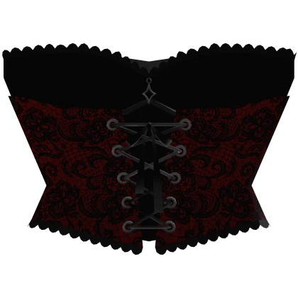 1.0 Black Red Lace Corset