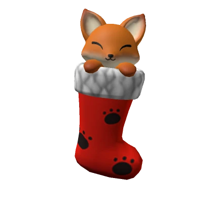 Christmas Fox Pet in a stocking