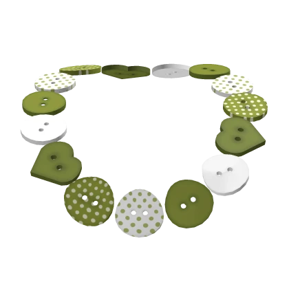 ⚉ harajuku igari mori kei green button necklace
