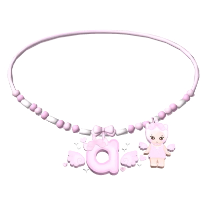 ♡ Cute Pink A Initial Sonny Angel Necklace 3.0