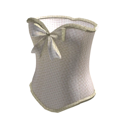 Beige Velvet Ribbon Aesthetic Corset