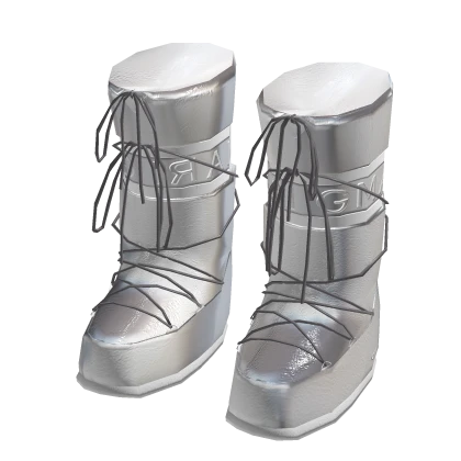 Tall silver snow boots