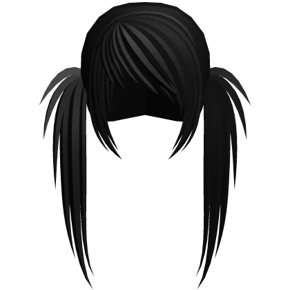 black scene emo long choppy pigtails